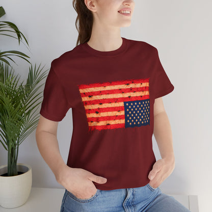 Inverted Flag Distress T-Shirt – Symbolic Upside Down Flag Design