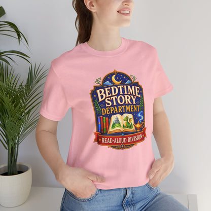 Bedtime Story Department T-Shirt – Read-Aloud Parent Tee