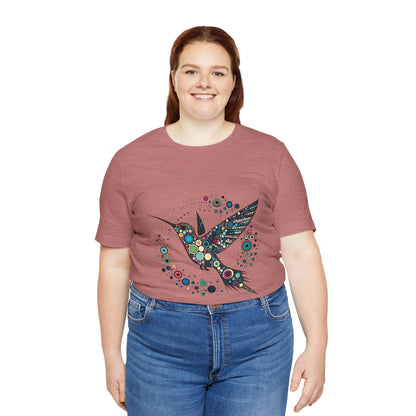 Hummingbird Dot Art T-Shirt – Colorful Nature-Inspired Graphic Tee