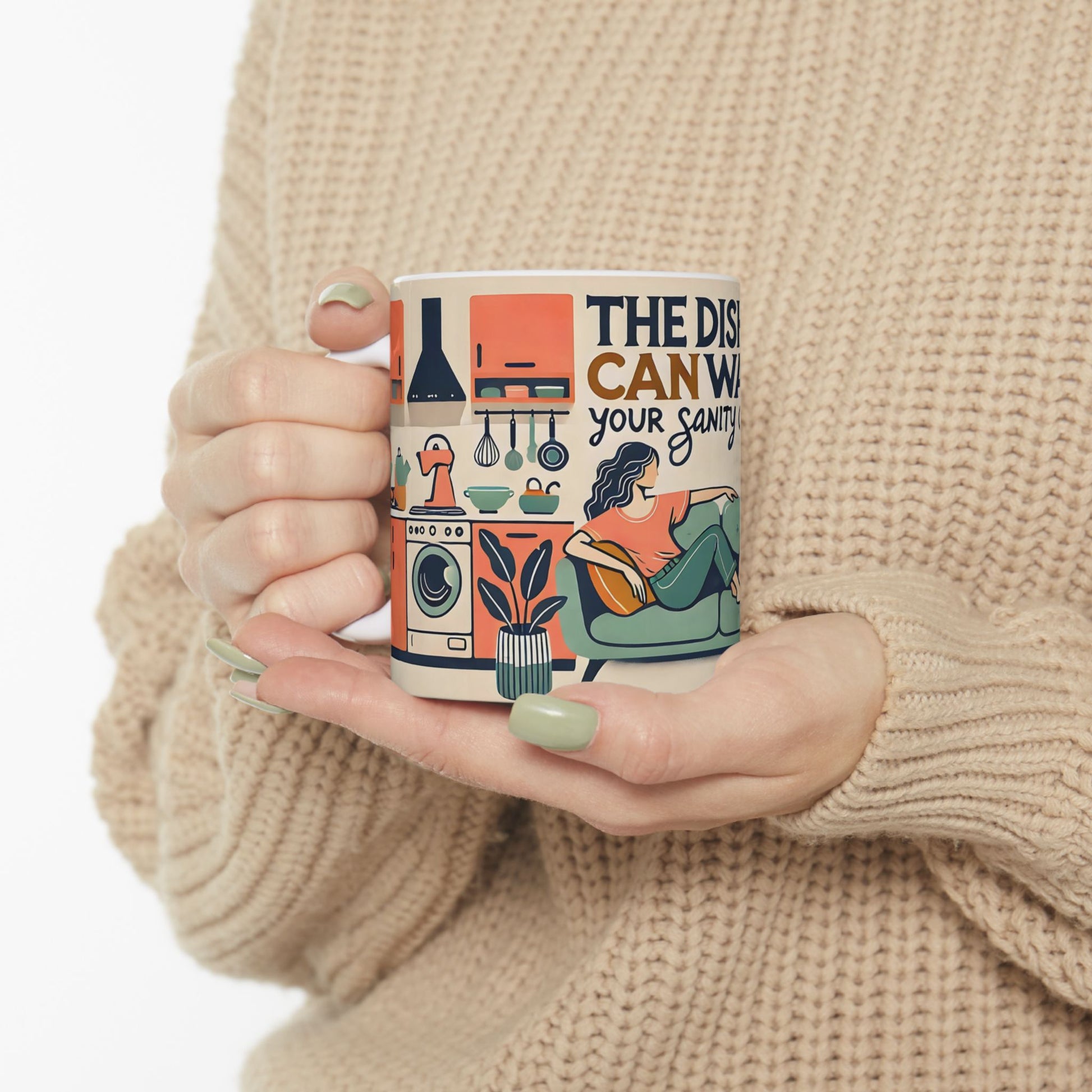 The Dishes Can Wait Mug – Funny Self-Care Coffee Cup - WhimSpin - https://whimspin.com