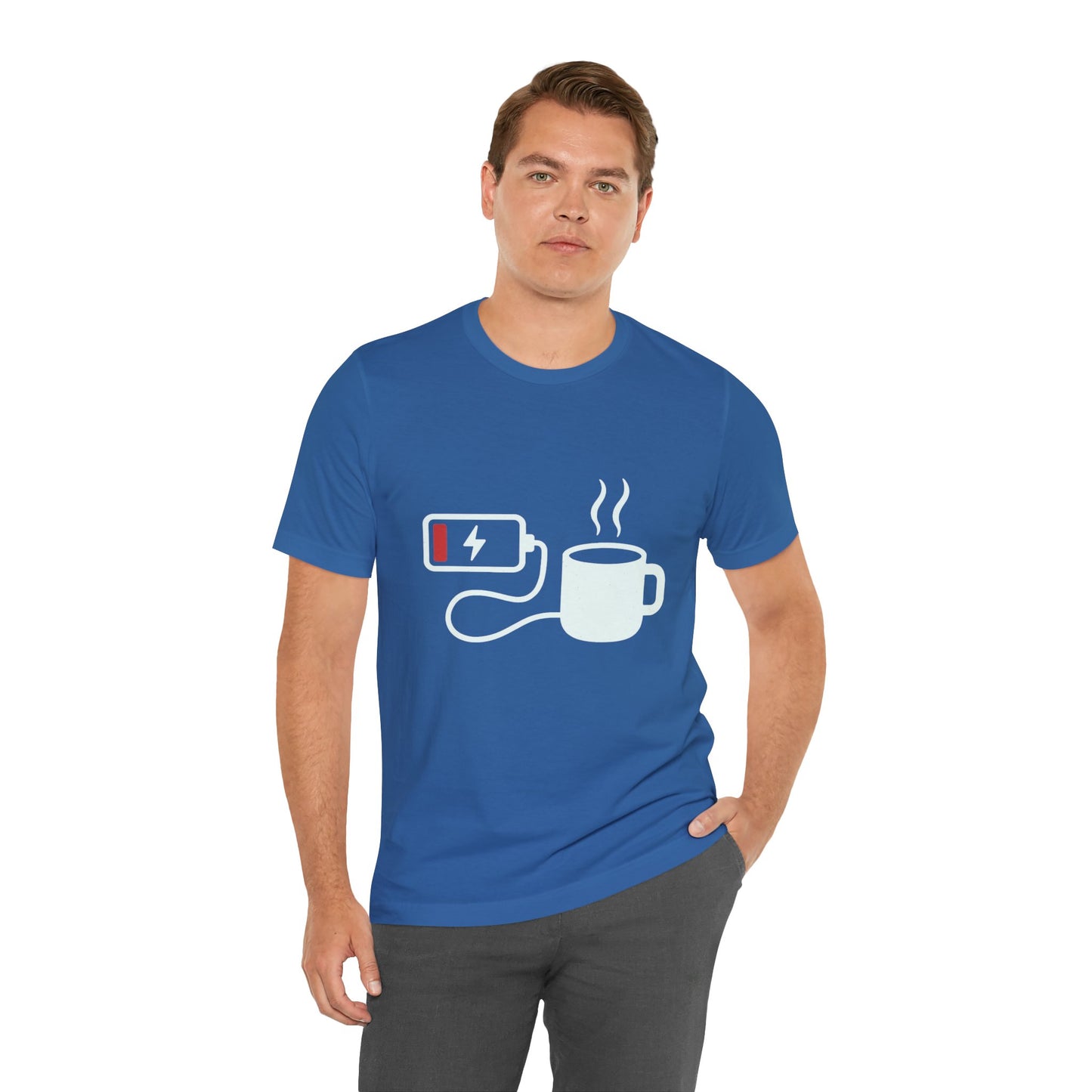 Low Battery Need Coffee Tee – Funny Caffeine Graphic T-Shirt