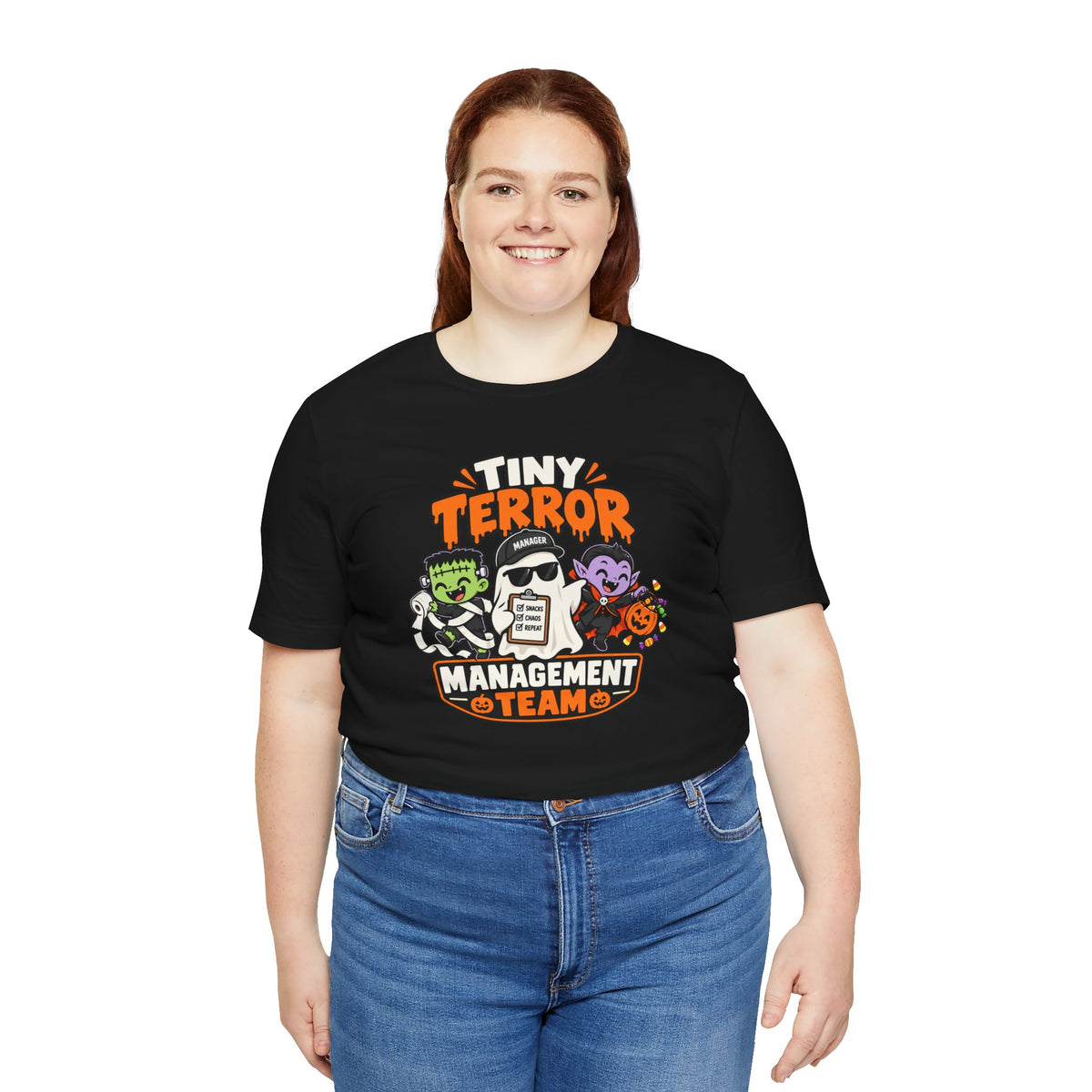 Tiny Terror Management Team T-Shirt – Funny Halloween Parent Tee