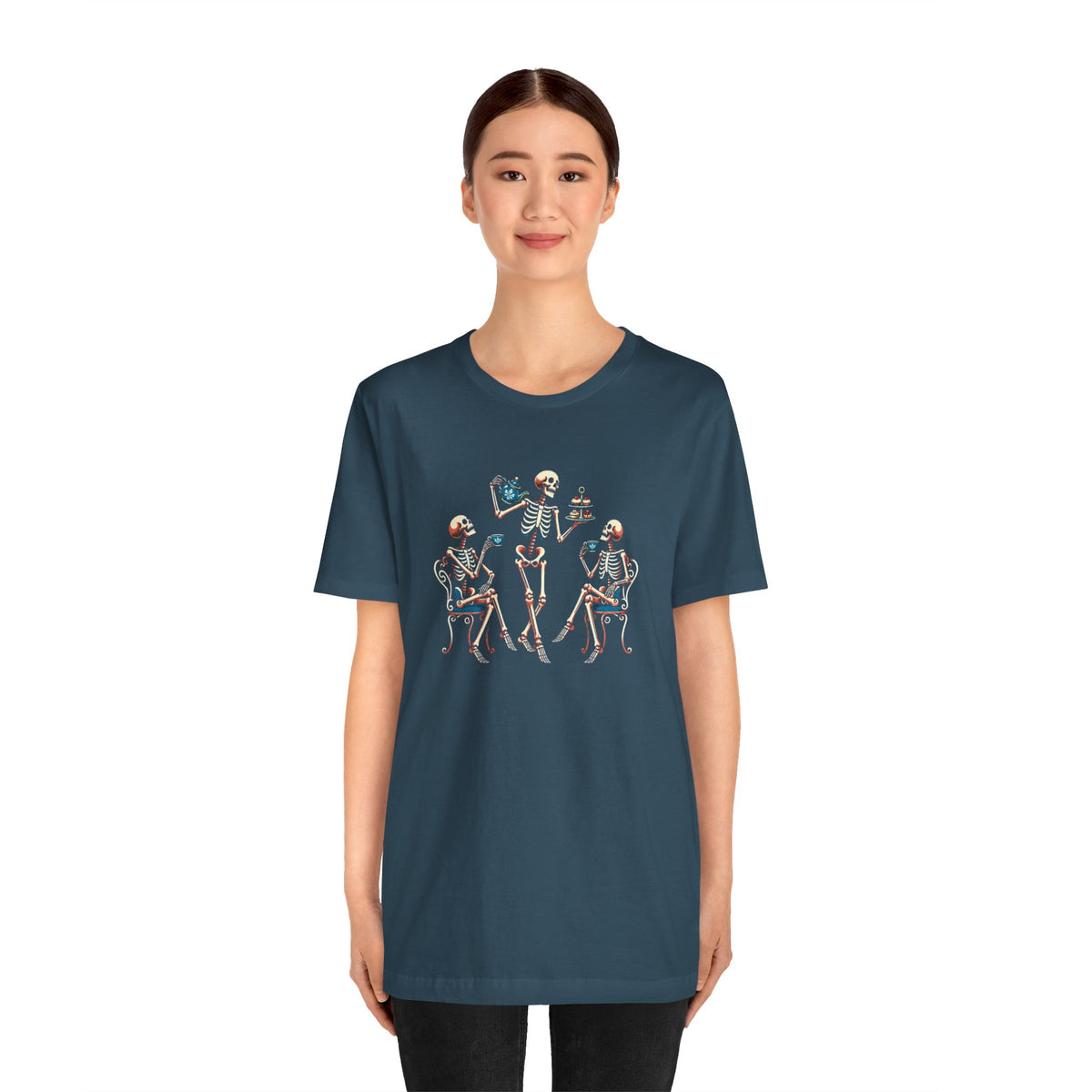 Skeleton Tea Party T-Shirt – Vintage Halloween Skeleton Tee