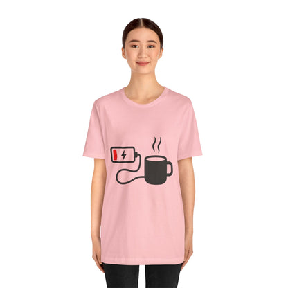 Low Battery Need Coffee Tee – Funny Caffeine Graphic T-Shirt