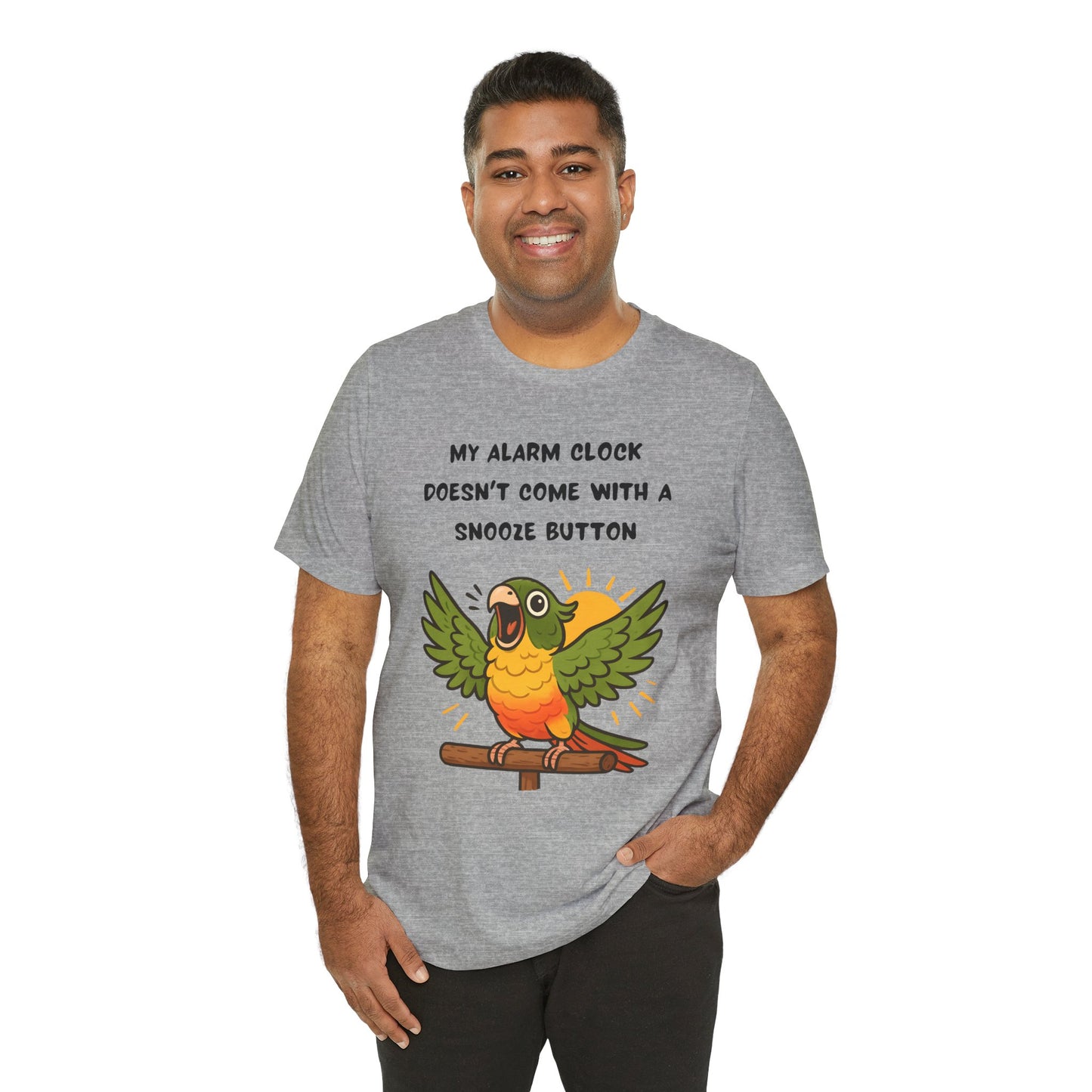 Funny Parrot Tee | Cute Animal Graphic T-Shirt, My Alarm Clock Doesn't Come With a Snooze Button, Gift for Bird Lovers, Humorous [...]
