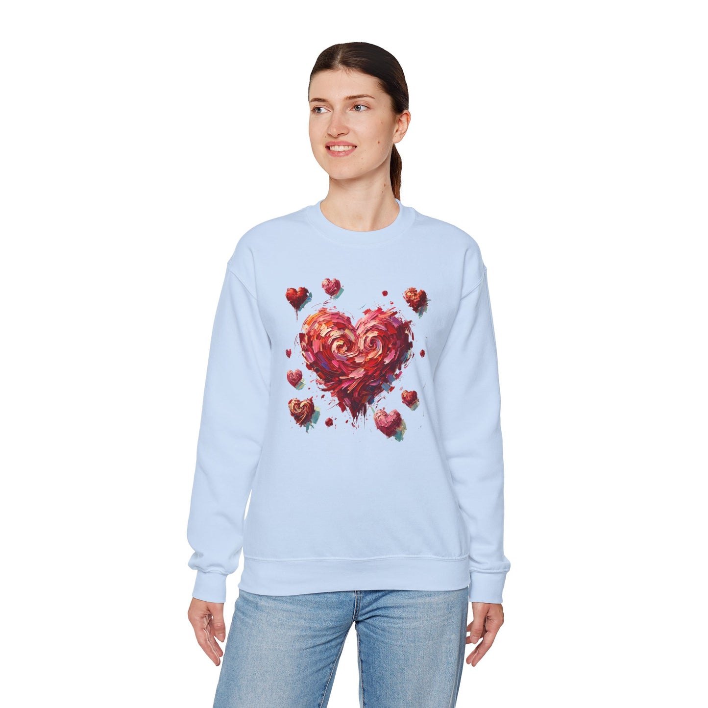 Impressionistic Heart Sweatshirt – Painterly Valentine's Day Art Pullover