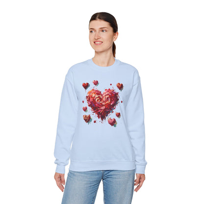 Impressionistic Heart Sweatshirt – Painterly Valentine's Day Art Pullover