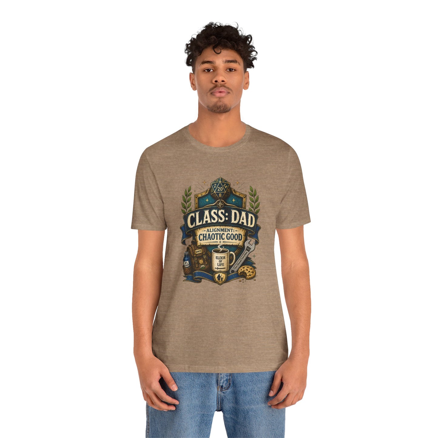 Chaotic Good Dad T-Shirt – RPG Gamer Dad Graphic Tee