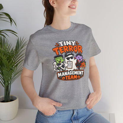 Tiny Terror Management Team T-Shirt – Funny Halloween Parent Tee