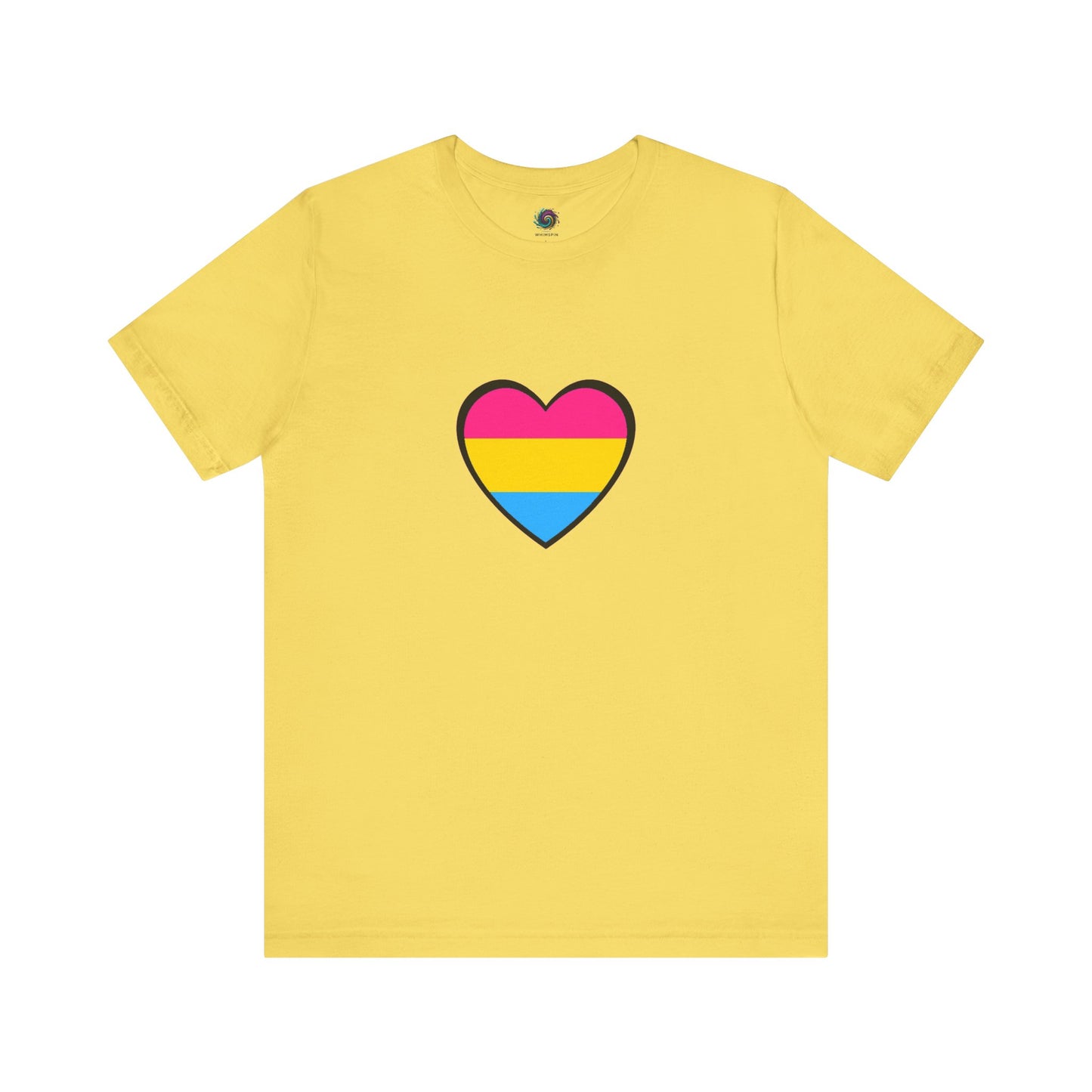 Pansexual Pride Flag Heart Tee – LGBTQ+ Pan Flag Minimalist Shirt - WhimSpin - https://whimspin.com