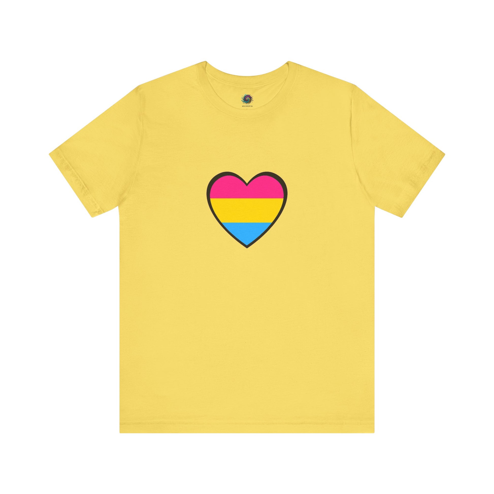 Pansexual Pride Flag Heart Tee – LGBTQ+ Pan Flag Minimalist Shirt - WhimSpin - https://whimspin.com