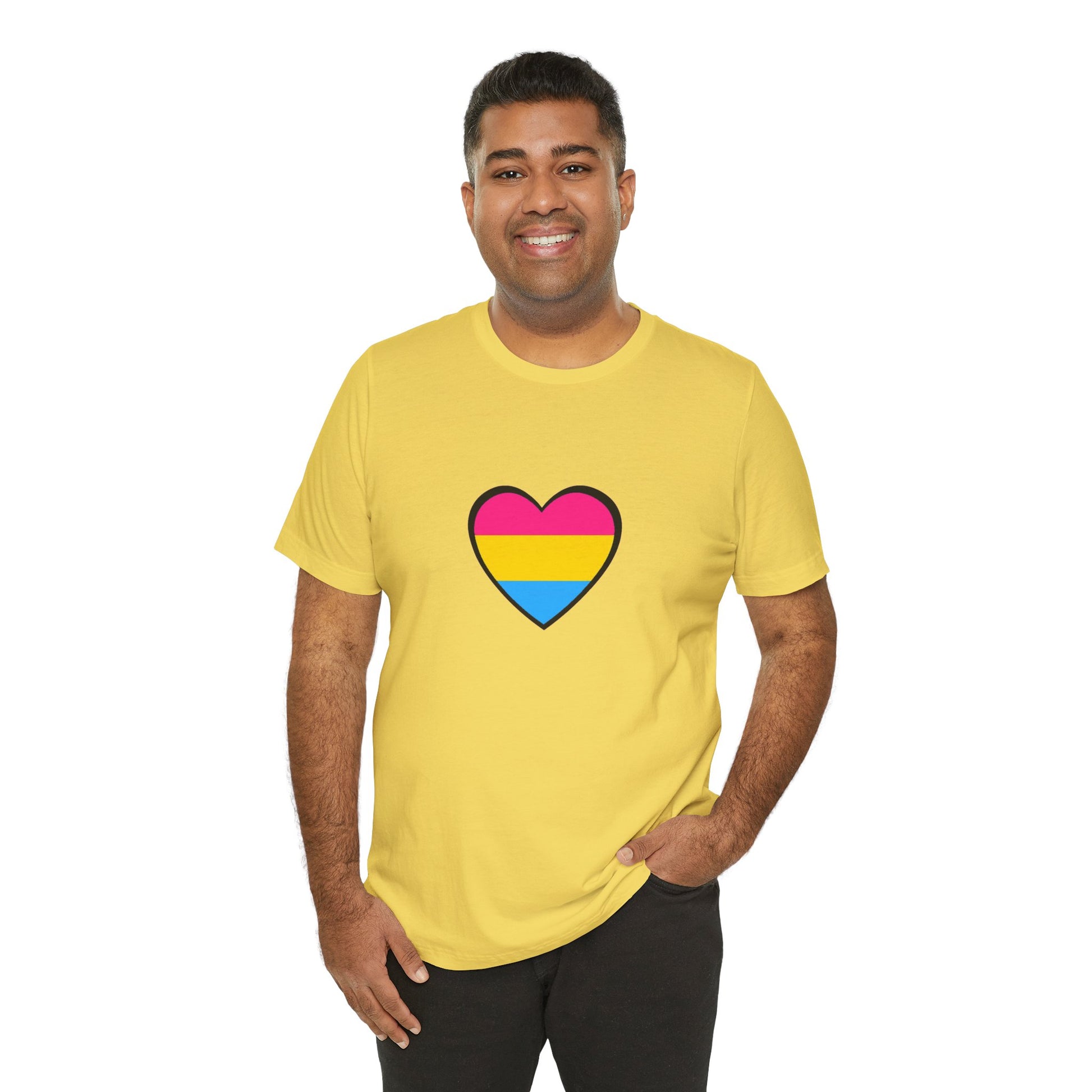Pansexual Pride Flag Heart Tee – LGBTQ+ Pan Flag Minimalist Shirt - WhimSpin - https://whimspin.com
