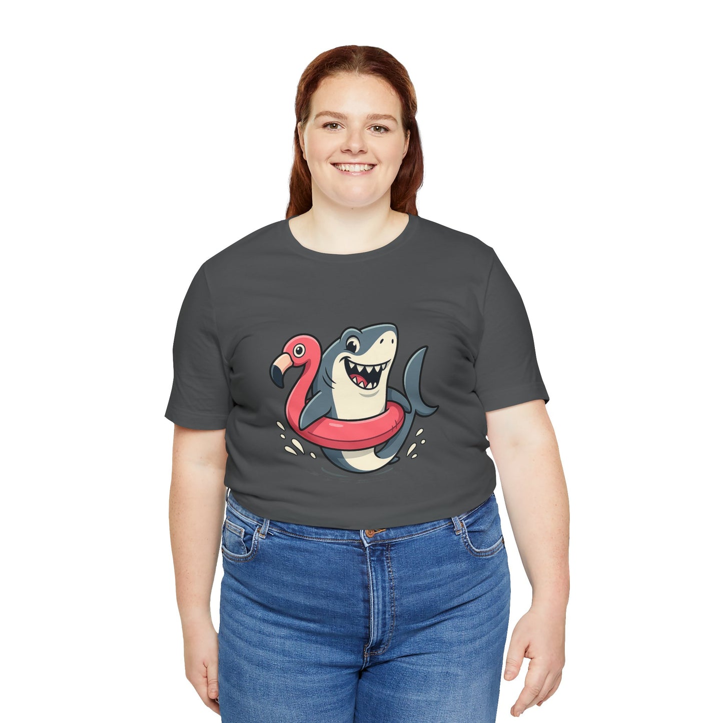 Shark & Flamingo Floatie T-Shirt – Funny Beach & Pool Day Tee