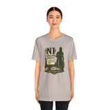 Light gray crewneck T-shirt with chest NL landscaping service graphic