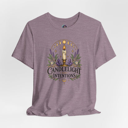 Candlelight and Intentions T-Shirt – Witchy Celestial Tee