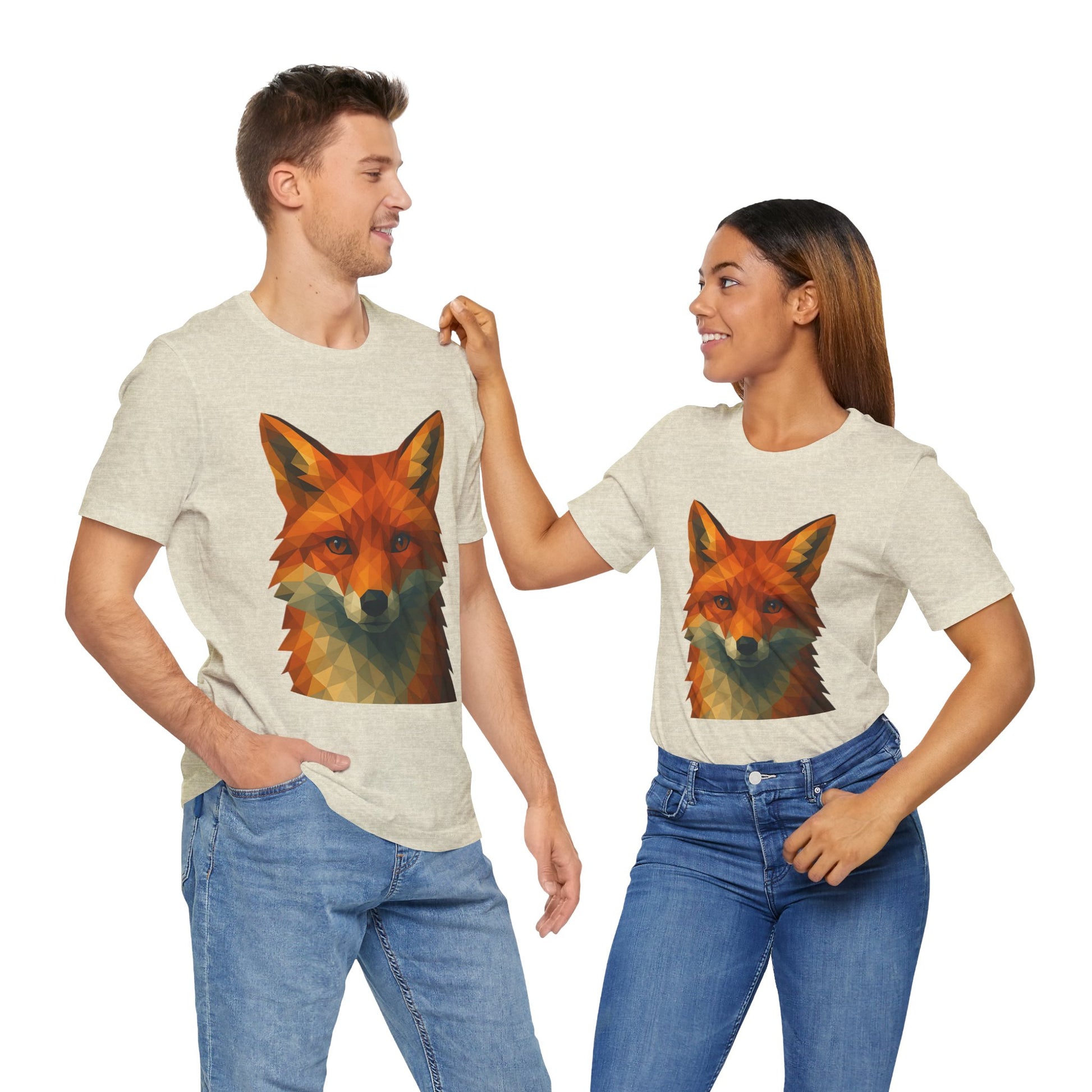 Geometric Fox T-Shirt – Polygon Animal Tee with Nature Vibes - WhimSpin - https://whimspin.com