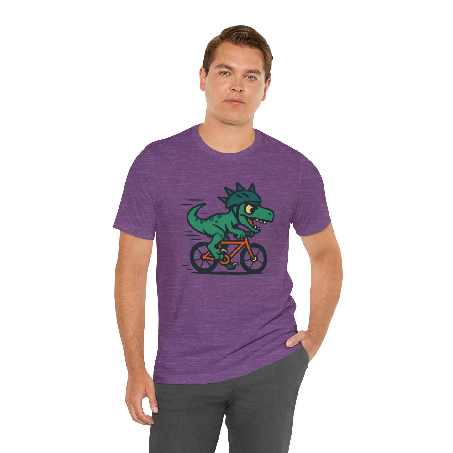 Velociraptor on a Bike T-Shirt – Funny Dino Velo Tee