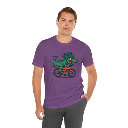 Velociraptor on a Bike T-Shirt – Funny Dino Velo Tee