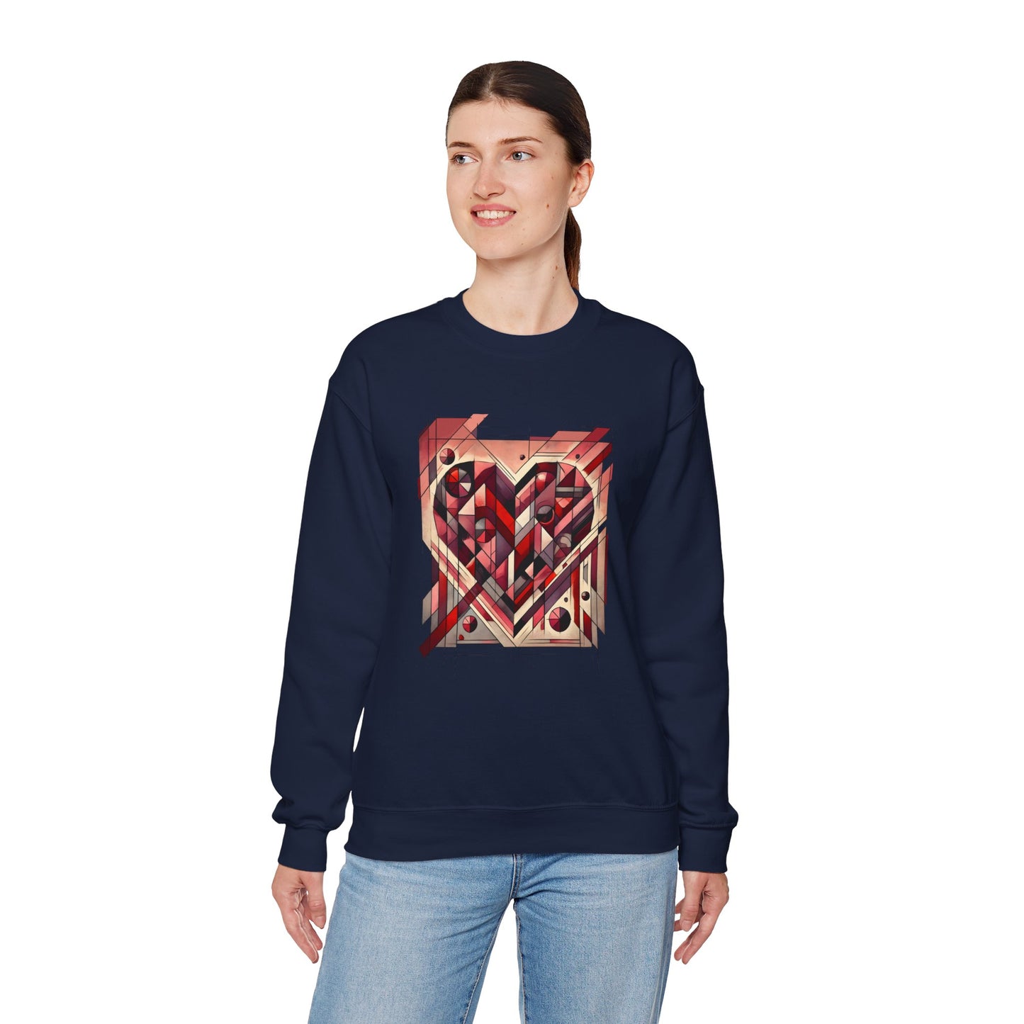 Cubist Heart Sweatshirt – Modern Art Valentine's Day Pullover