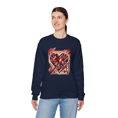 Cubist Heart Sweatshirt – Modern Art Valentine's Day Pullover
