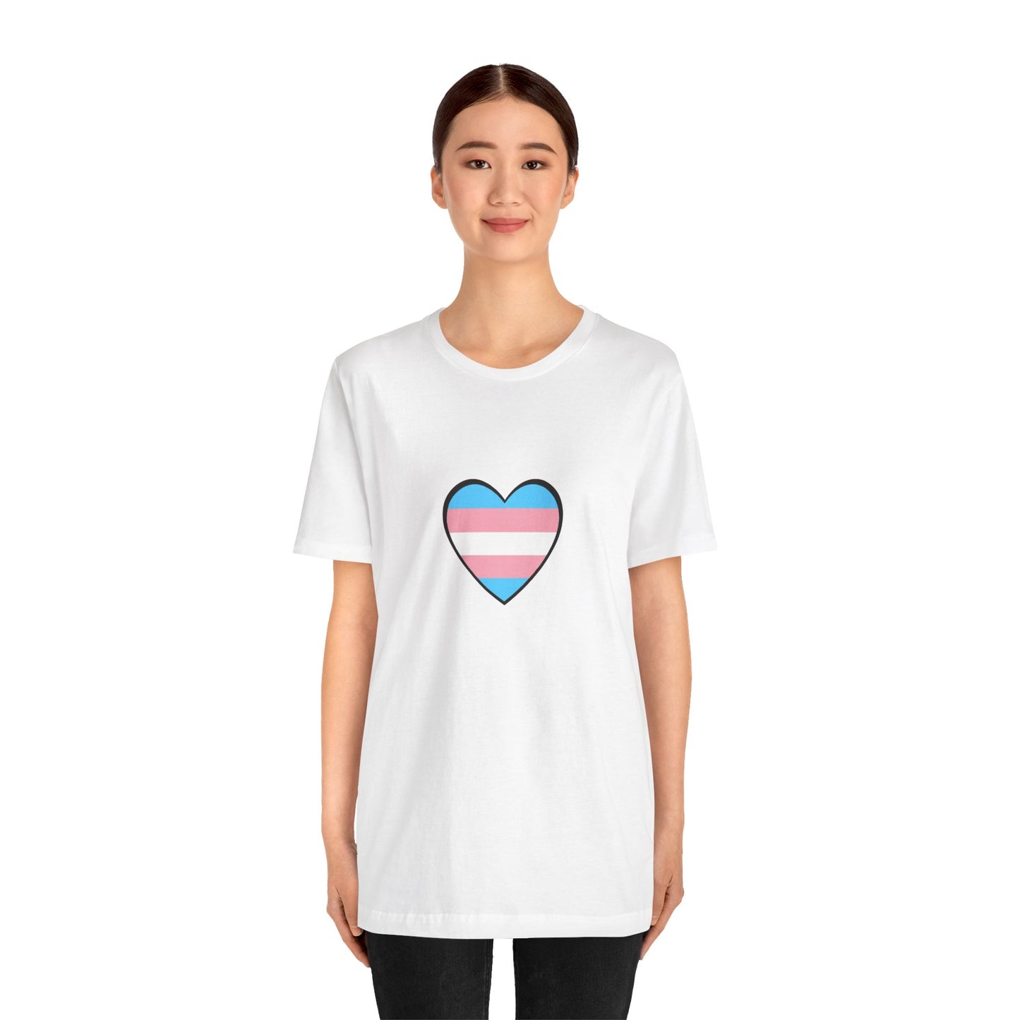 Transgender Flag Heart T-Shirt – LGBTQ+ Trans Flag Graphic Tee