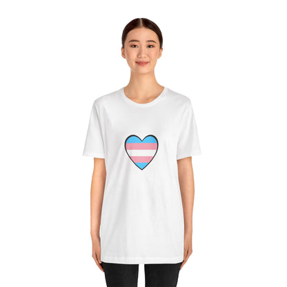 Transgender Flag Heart T-Shirt – LGBTQ+ Trans Flag Graphic Tee