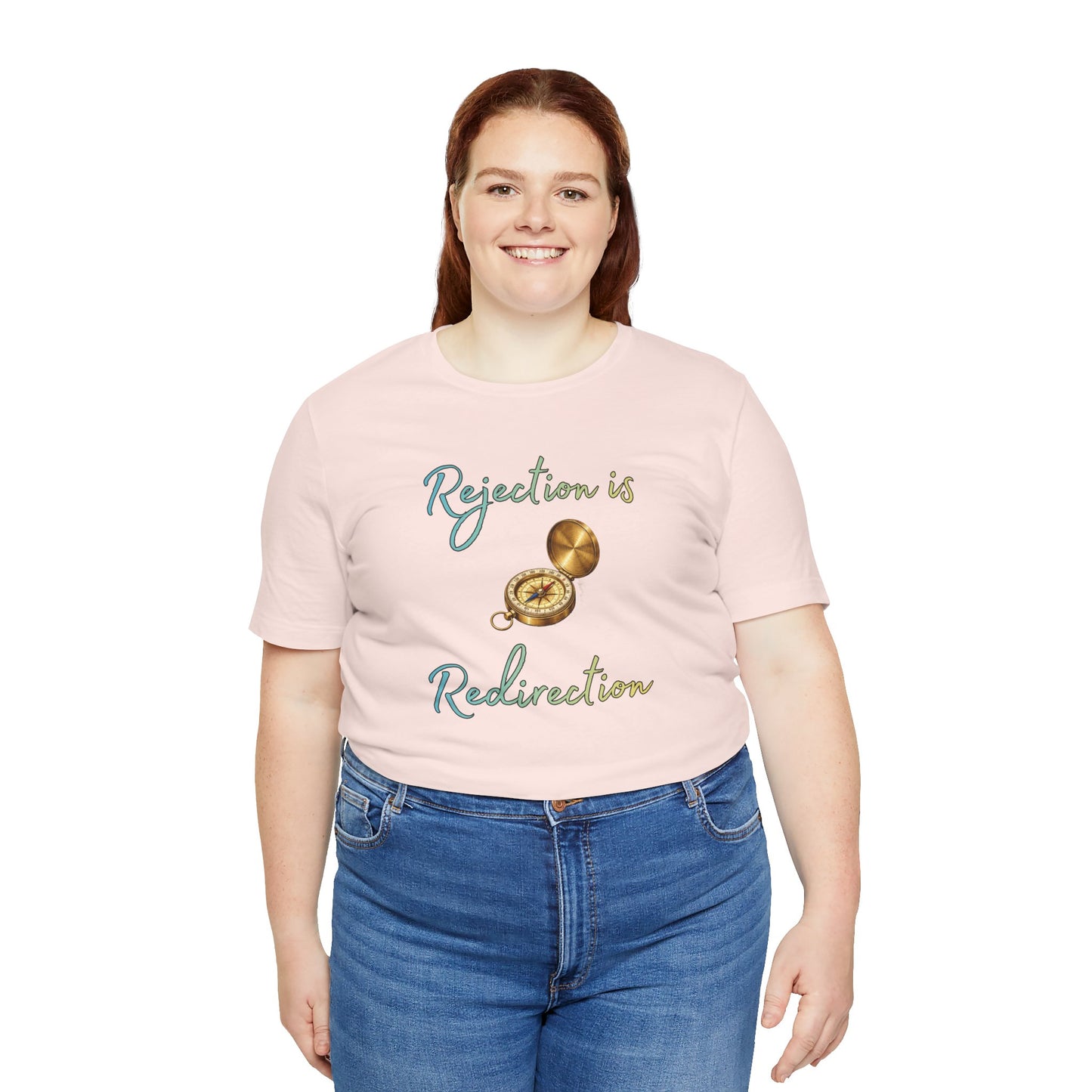 Rejection Is Redirection T-Shirt – Motivational Compass Quote Tee