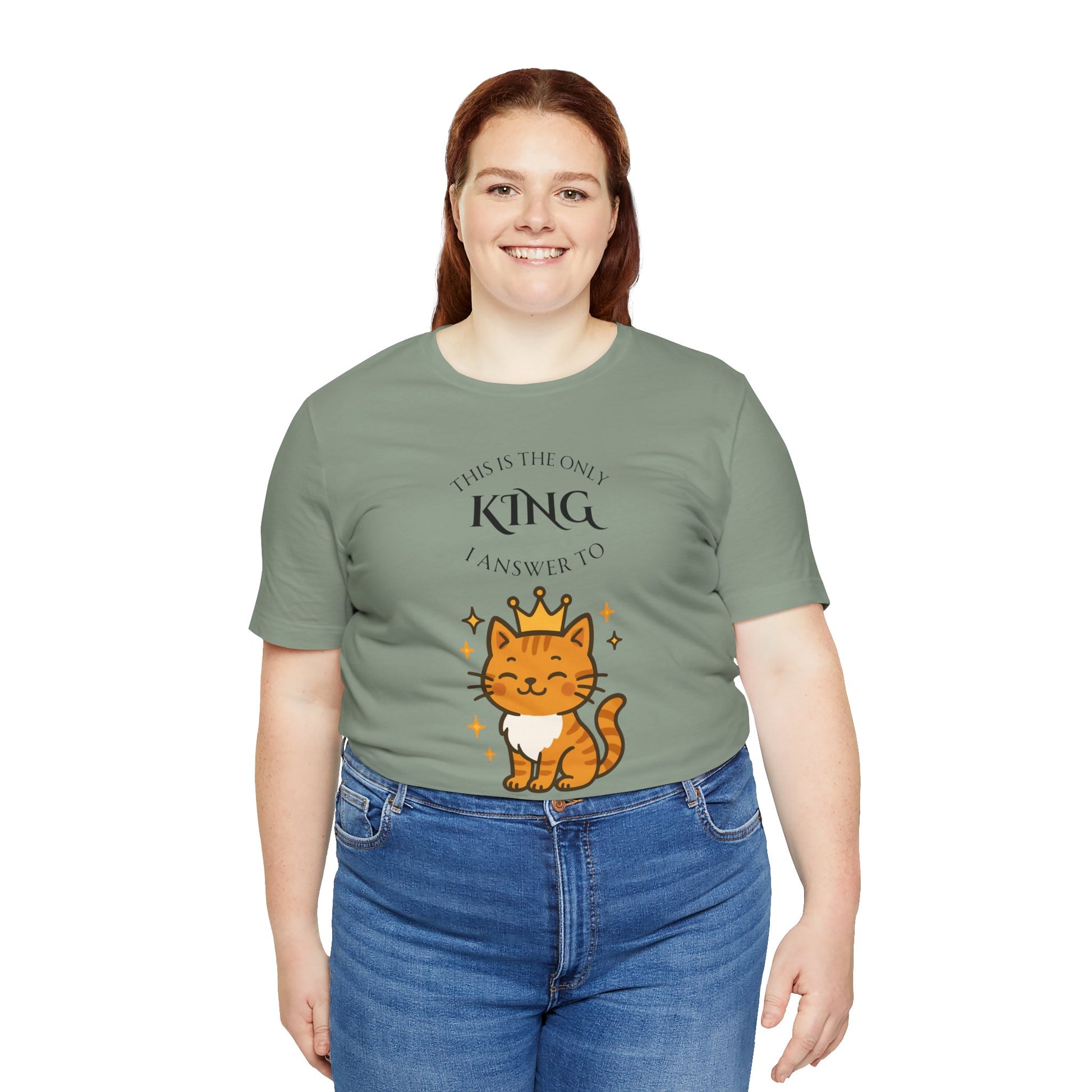 "The Only King I Answer To" T-Shirt – Cute Cat Lady Tee - WhimSpin - https://whimspin.com