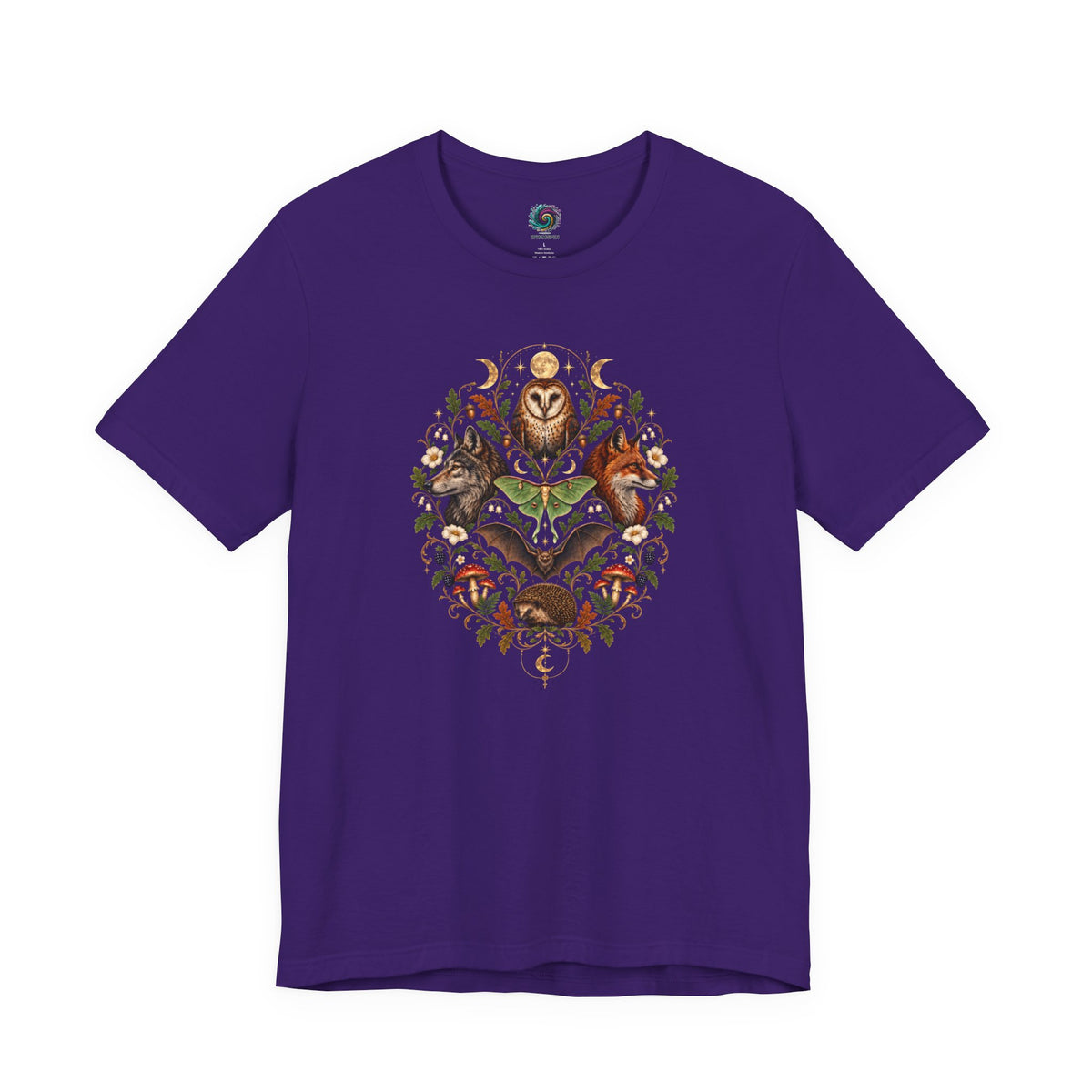 Nocturnal Woodland Animals T-Shirt – Moonlit Nature Tee