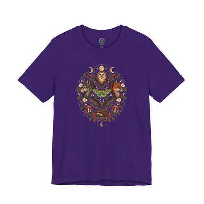 Nocturnal Woodland Animals T-Shirt – Moonlit Nature Tee