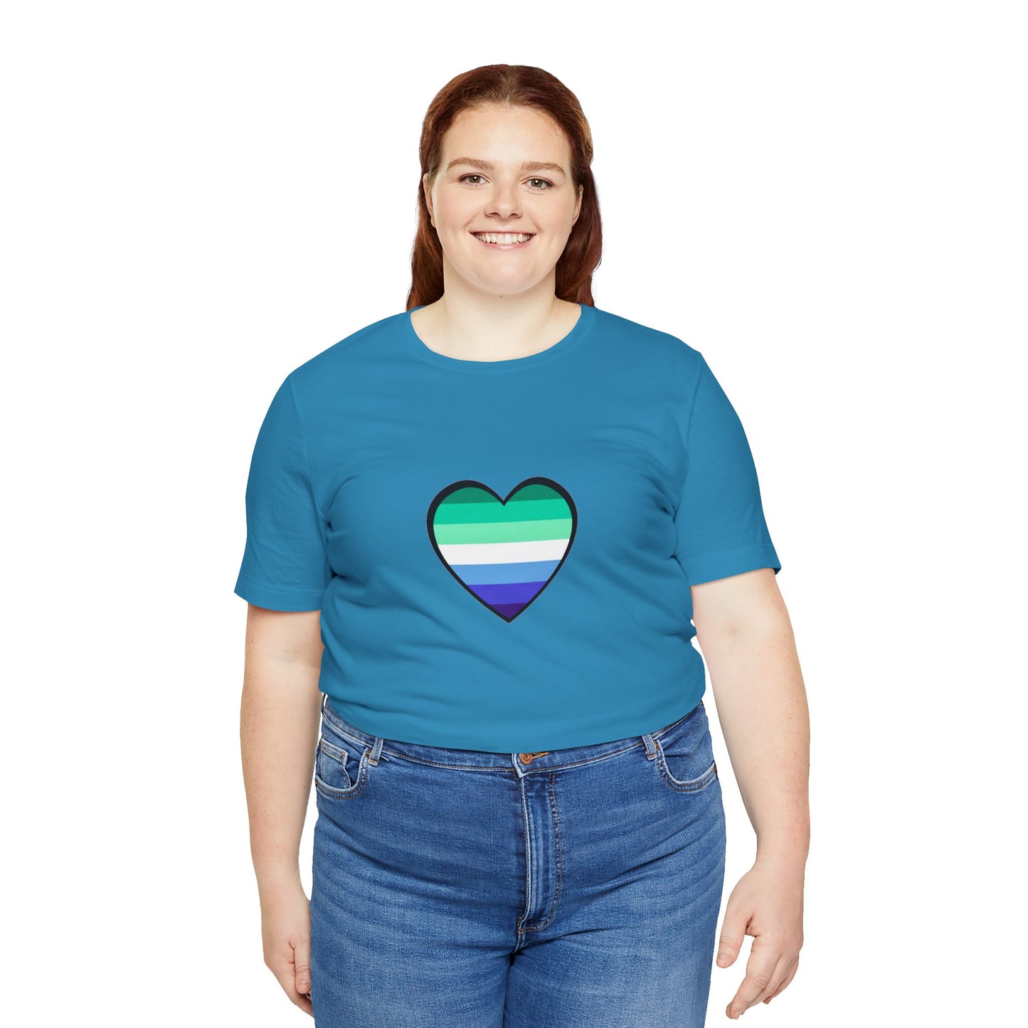 Gay Men’s Pride Flag Heart T-Shirt – LGBTQ+ Flag Design on Unisex Tee