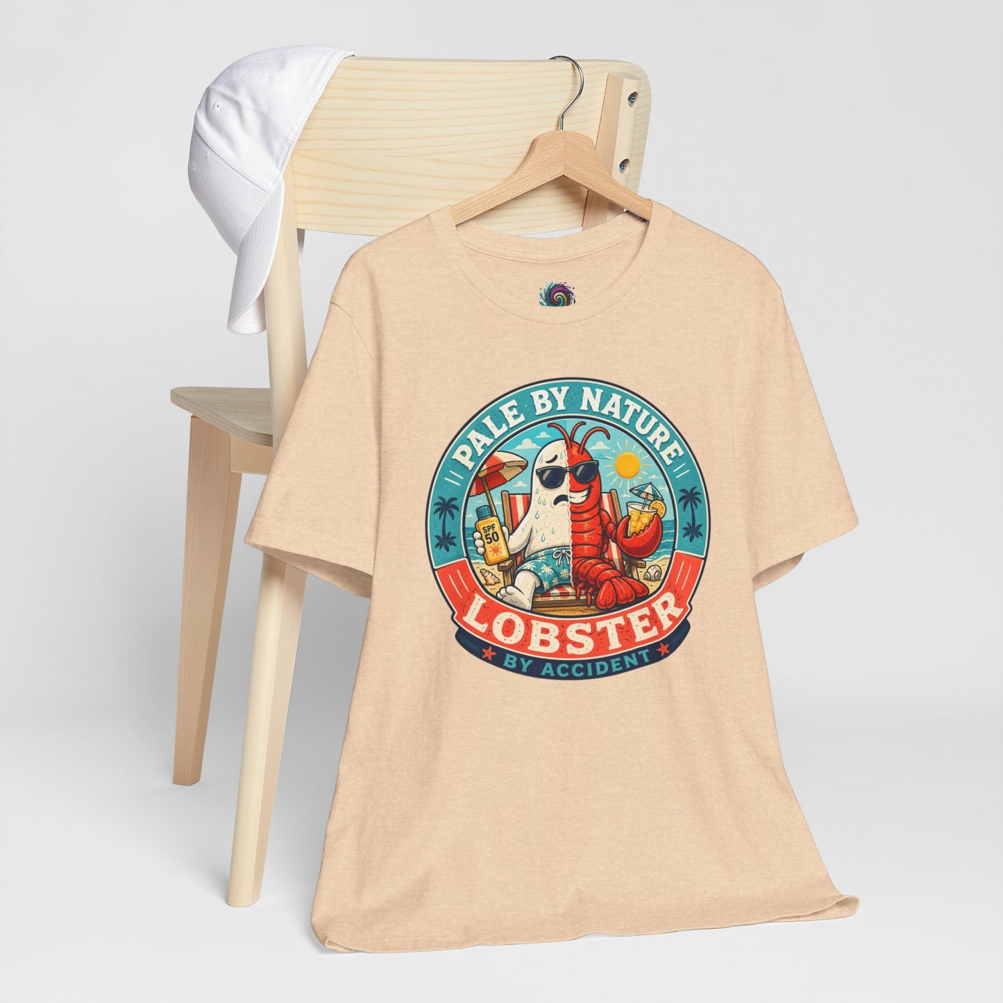 Pale by Nature Lobster by Accident T-Shirt – Funny Sunburn Summer Graphic Tee