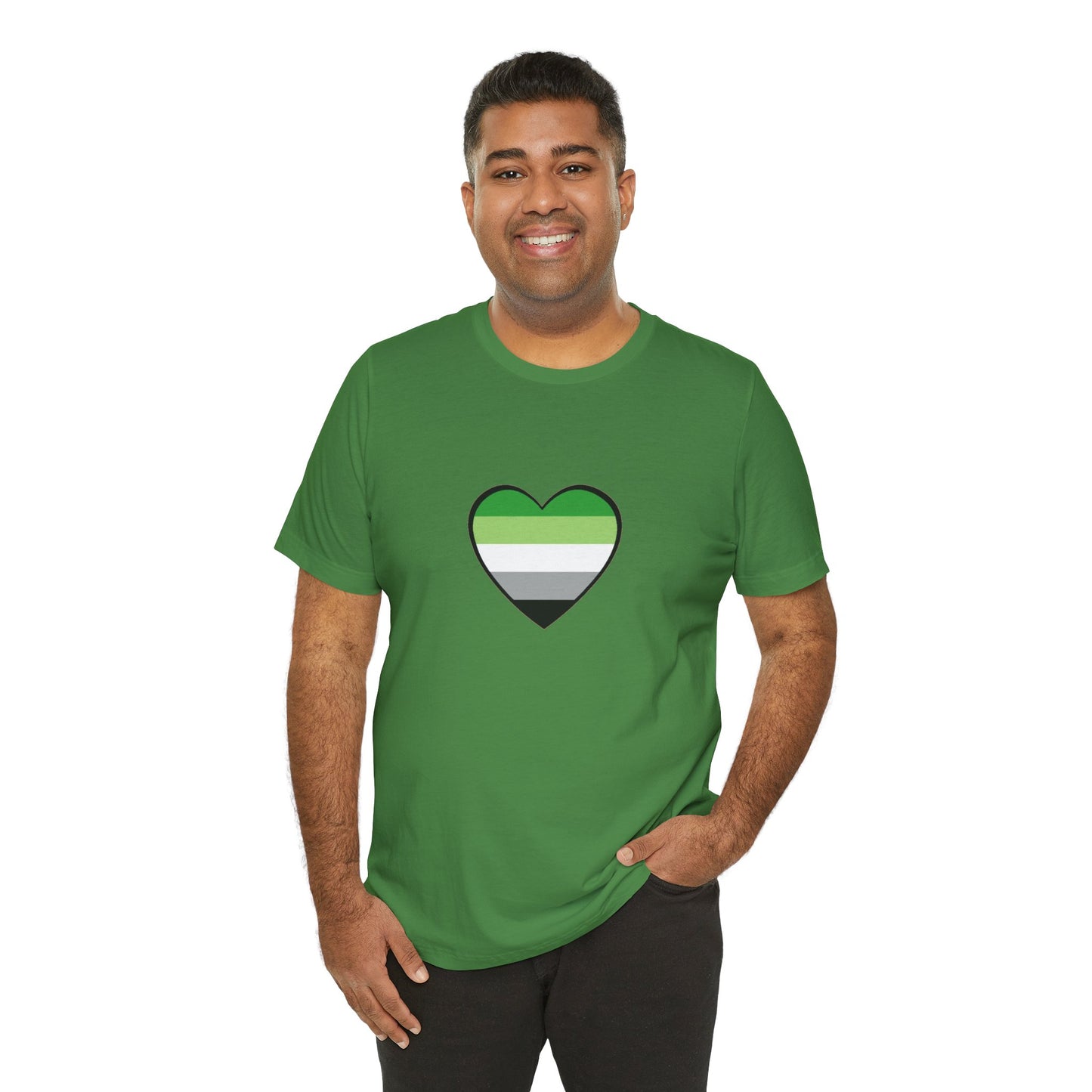 Aromantic Pride Heart T-Shirt – Minimalist Aro Flag LGBTQIA+ Tee
