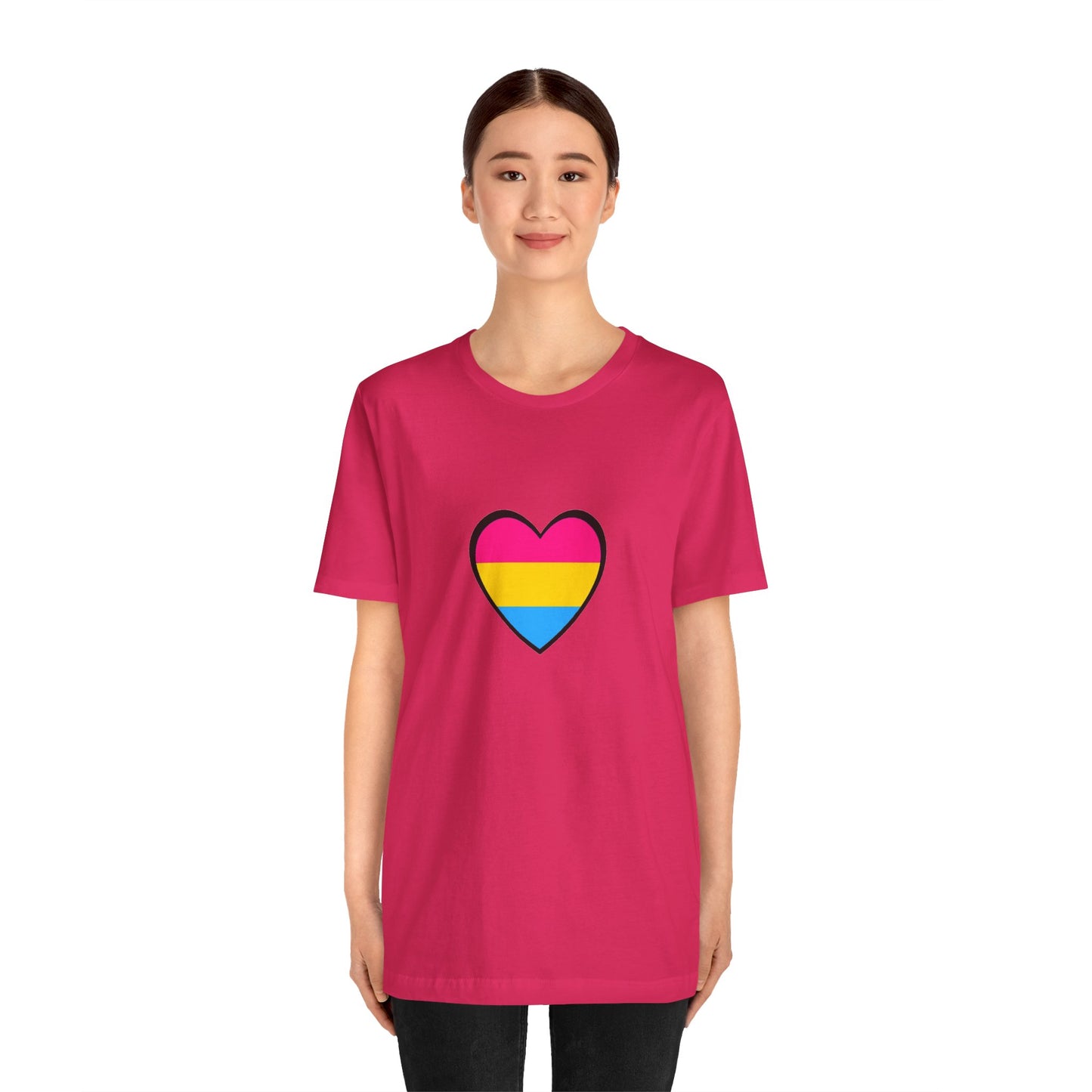 Pansexual Pride Flag Heart Tee – LGBTQ+ Pan Flag Minimalist Shirt - WhimSpin - https://whimspin.com
