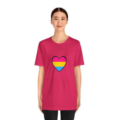 Pansexual Pride Flag Heart Tee – LGBTQ+ Pan Flag Minimalist Shirt - WhimSpin - https://whimspin.com