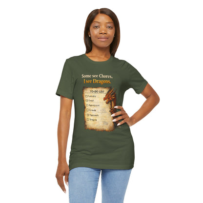 Some See Chores I See Dragons T-Shirt – Funny Fantasy Tee