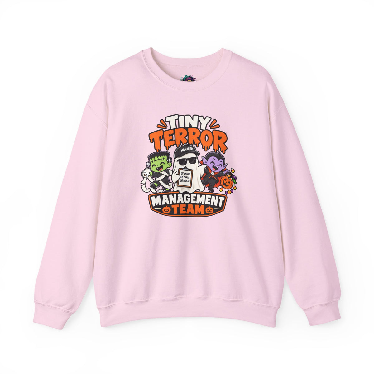Tiny Terror Management Team Sweatshirt – Funny Halloween Parent Crewneck