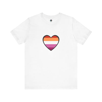 Lesbian Pride Flag Heart T-Shirt – Bold LGBTQ+ Graphic Tee - WhimSpin - https://whimspin.com