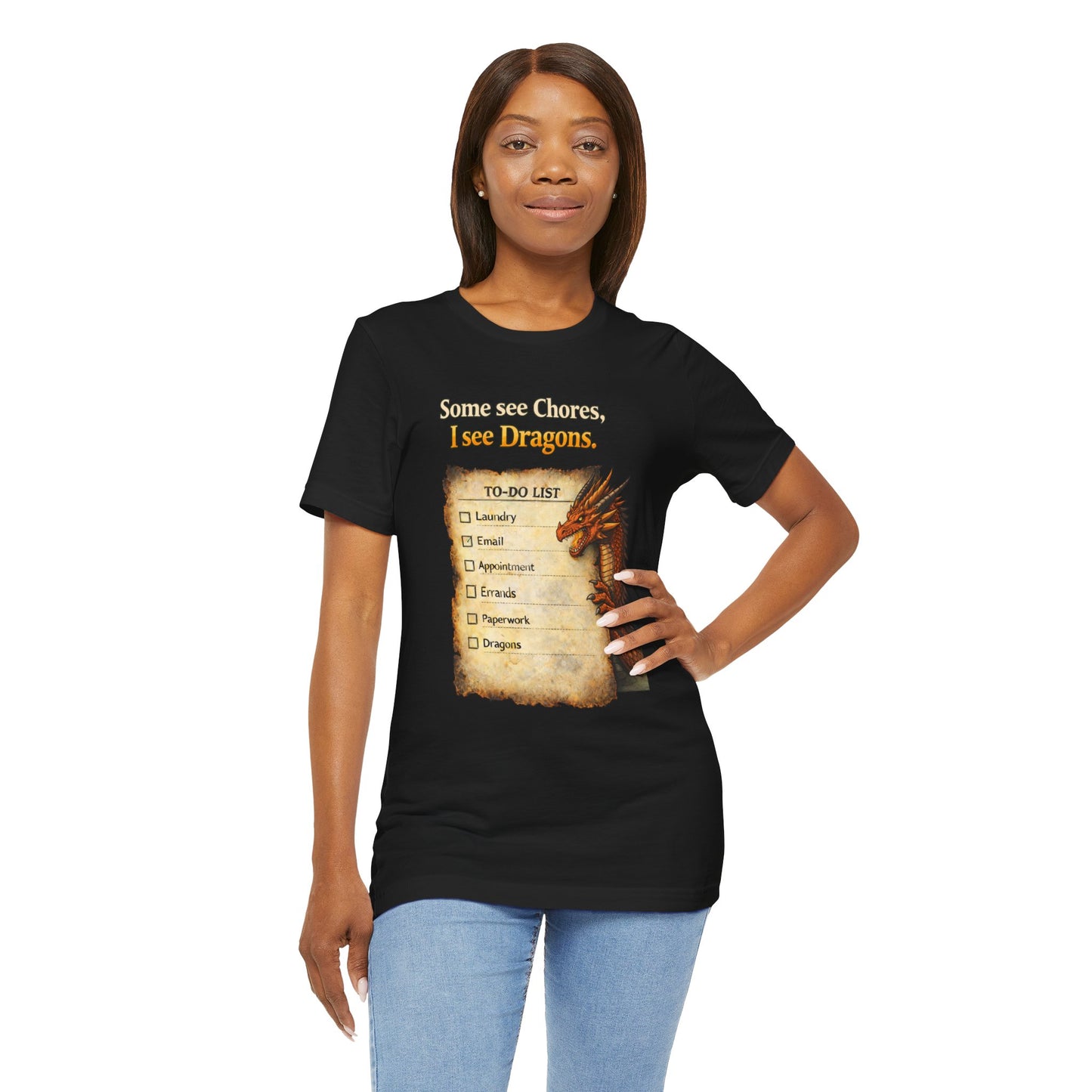 Some See Chores I See Dragons T-Shirt – Funny Fantasy Tee