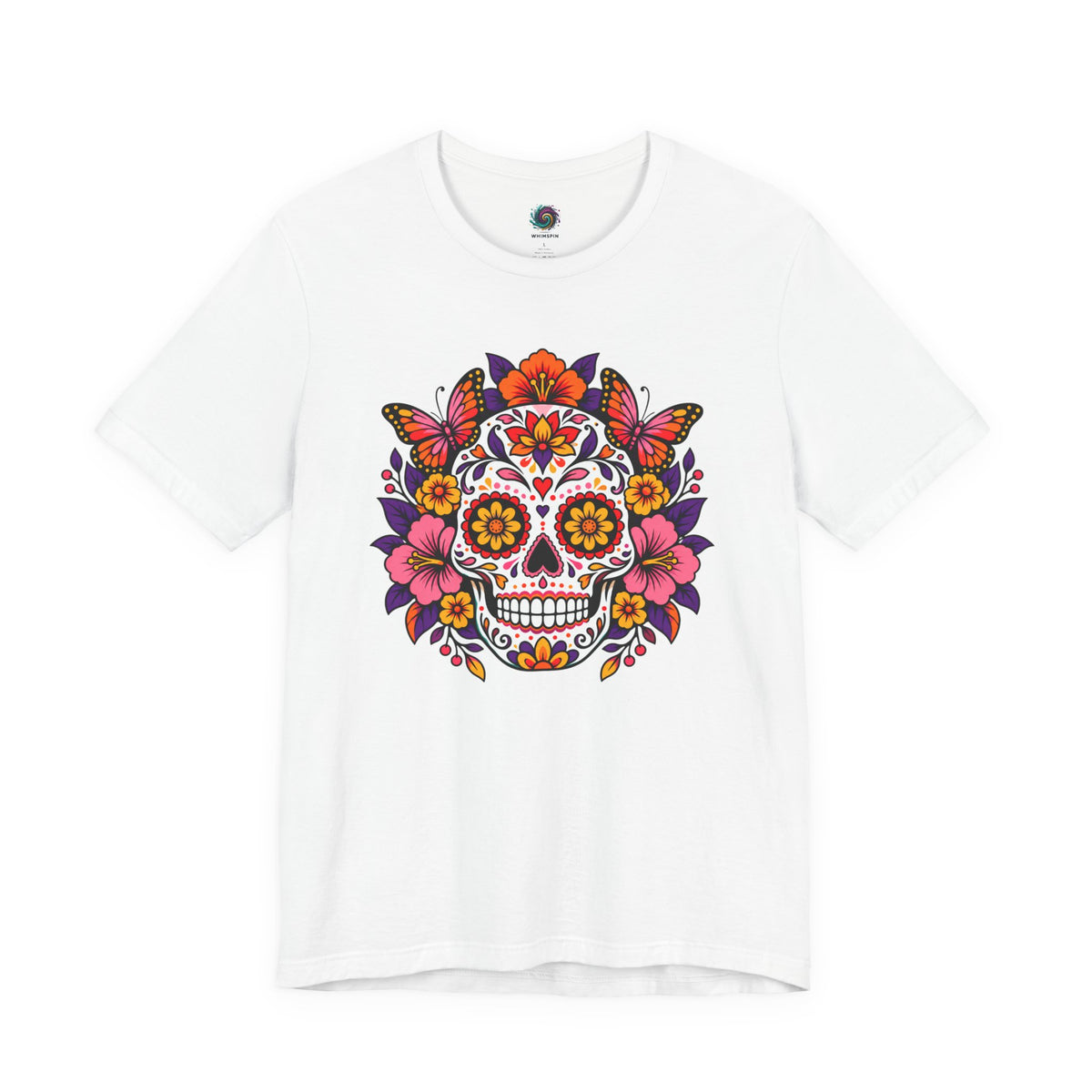 Floral Sugar Skull T-Shirt – Colorful Día de los Muertos Inspired Tee