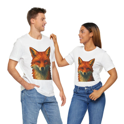 Geometric Fox T-Shirt – Polygon Animal Tee with Nature Vibes - WhimSpin - https://whimspin.com