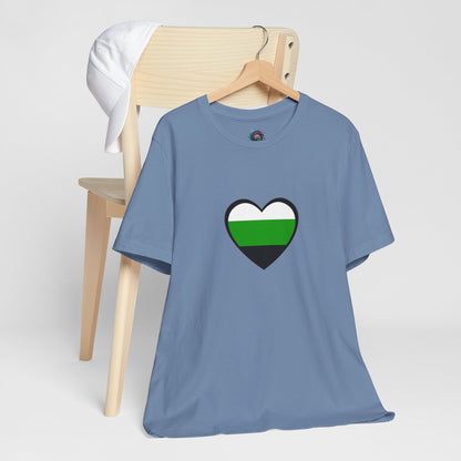 Neutrois Pride Flag Heart T-Shirt – Minimalist Gender Identity Tee