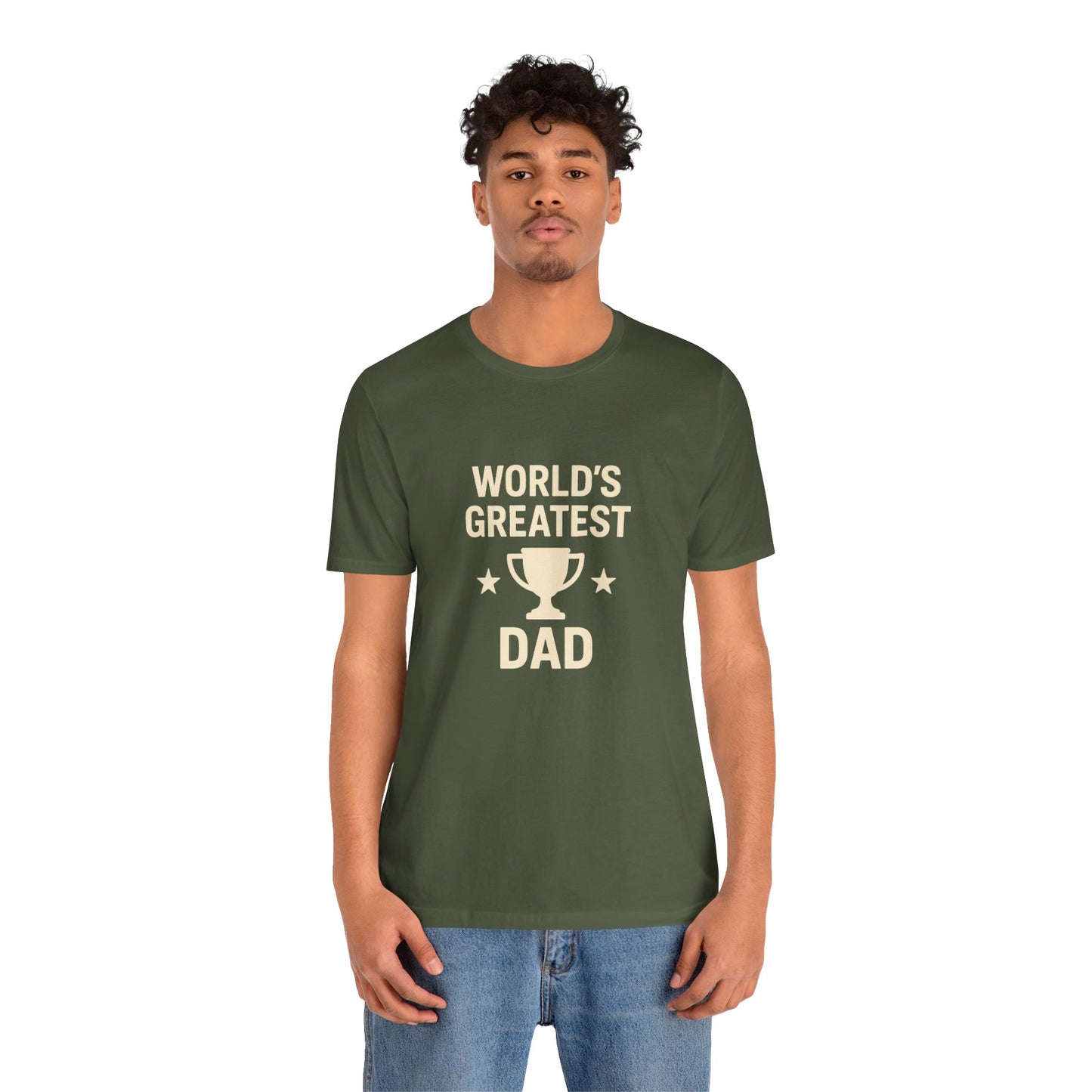 World’s Greatest Dad Gift Tee – Trophy Graphic Father’s Day Shirt