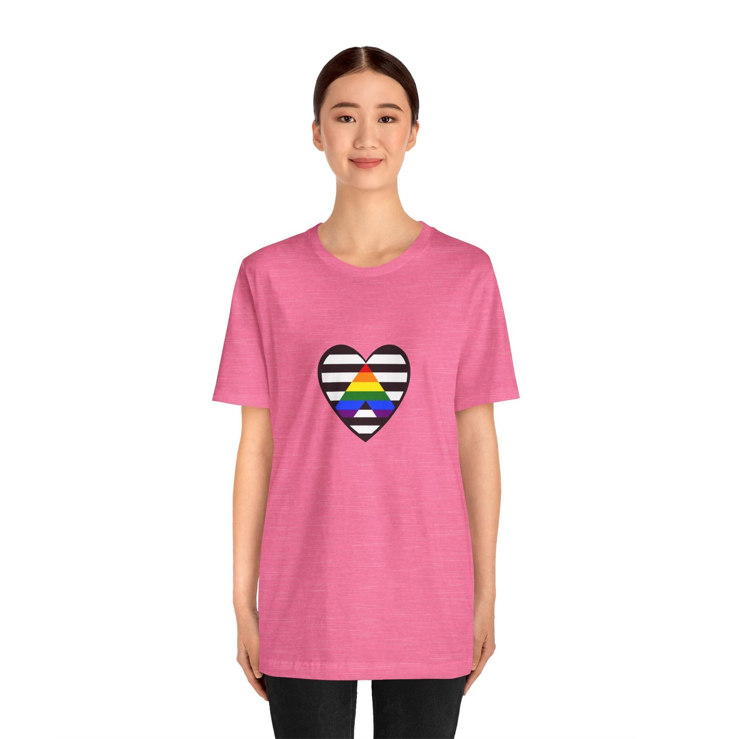 Ally Pride Flag Heart T-Shirt – Subtle LGBTQ+ Support Tee