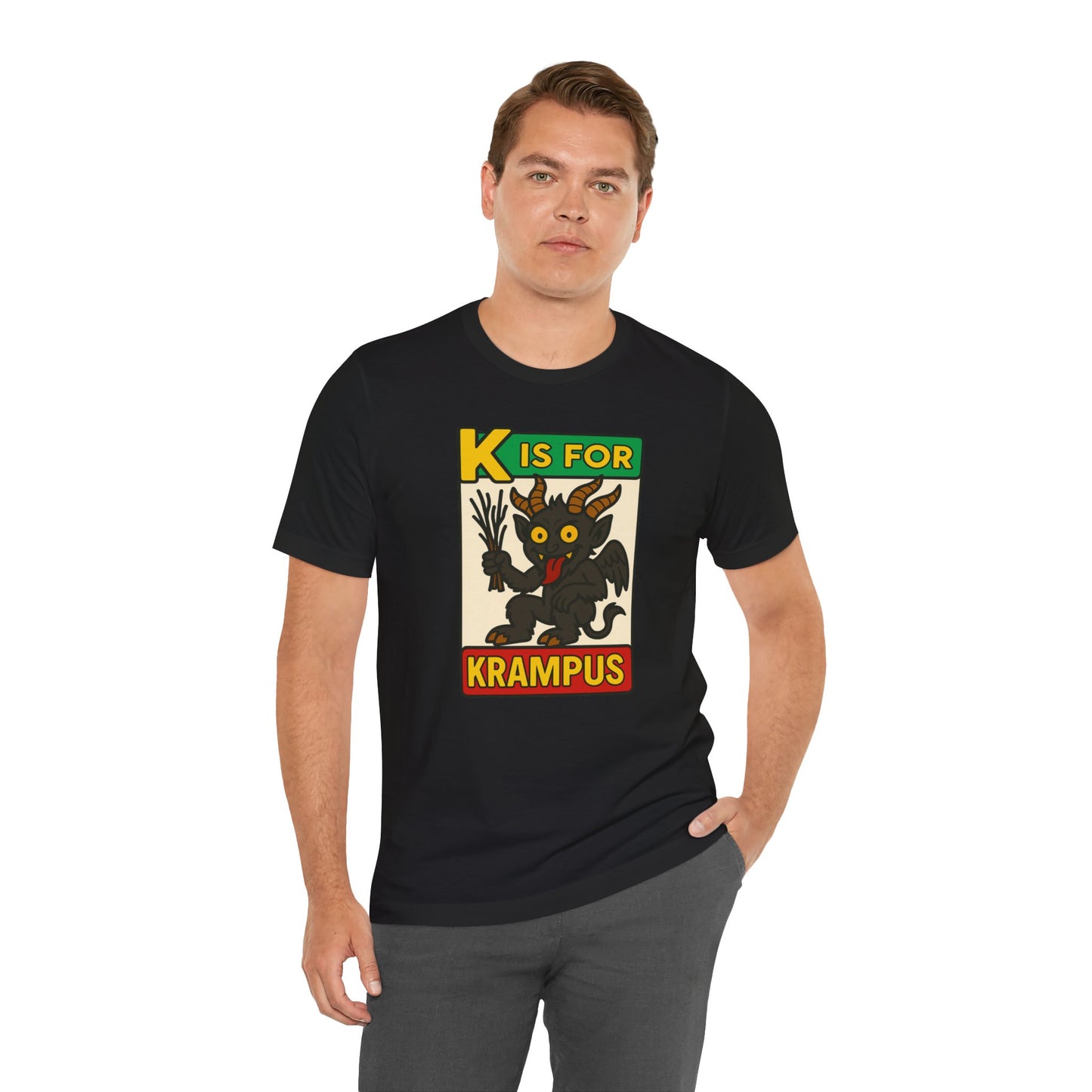 Krampus Alphabet Tee - "K is for Krampus" Holiday Graphic T-Shirt
