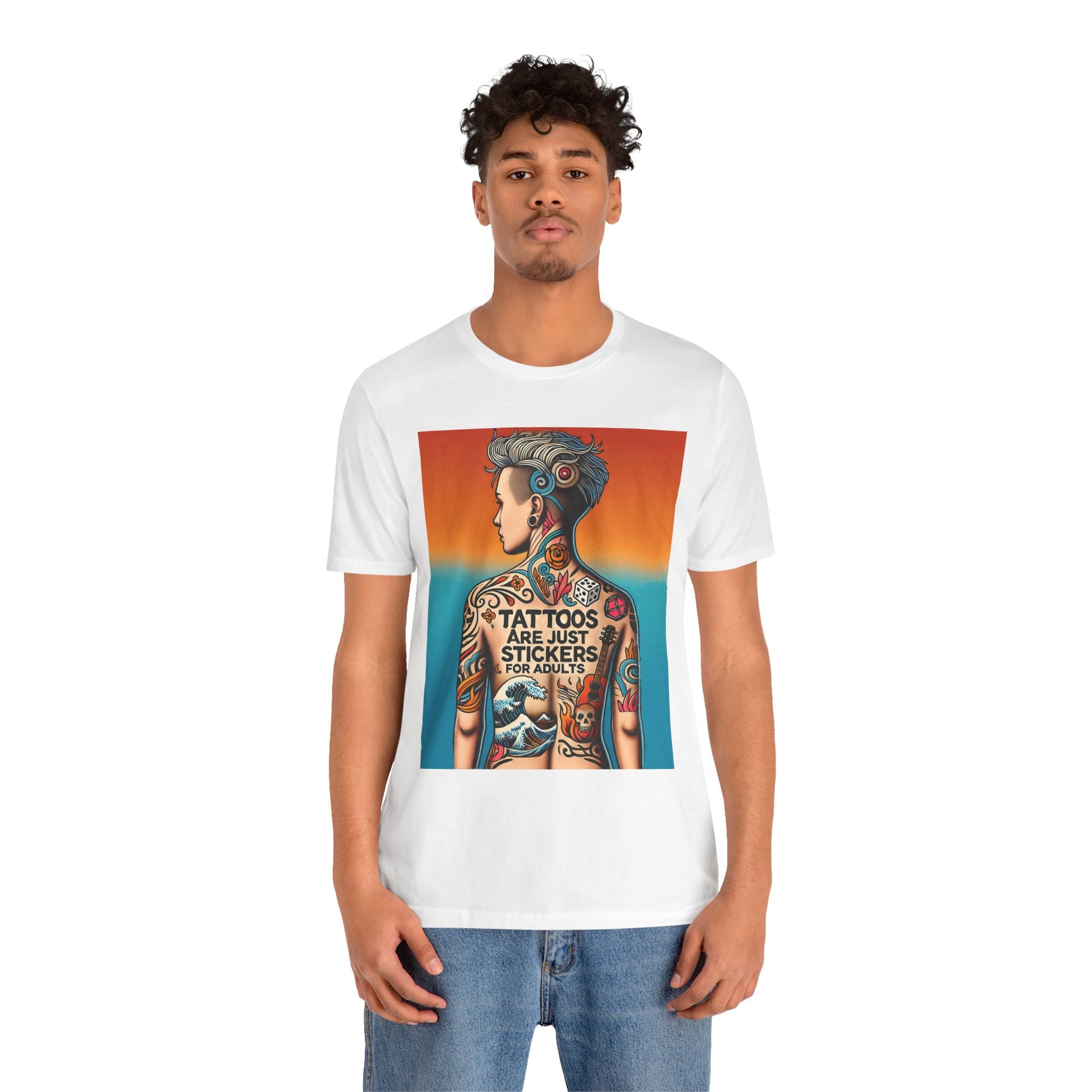 Tattoos Are Just Stickers for Adults T-Shirt – Funny Tattoo Lover Graphic Tee - WhimSpin - https://whimspin.com