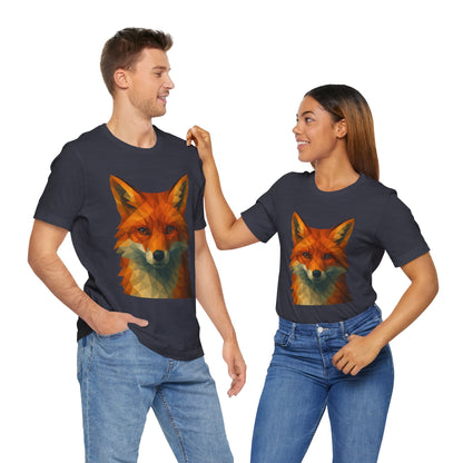 Geometric Fox T-Shirt – Polygon Animal Tee with Nature Vibes - WhimSpin - https://whimspin.com