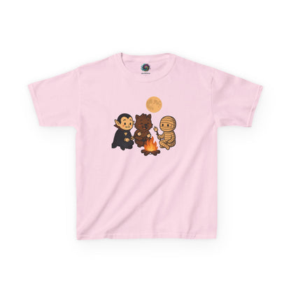 Kids Halloween Monsters Campfire T-Shirt – Cute Spooky Tee