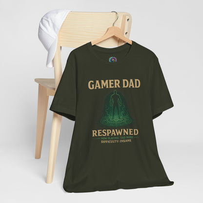 Gamer Dad Respawned T-Shirt – Funny New Fatherhood Gaming Tee