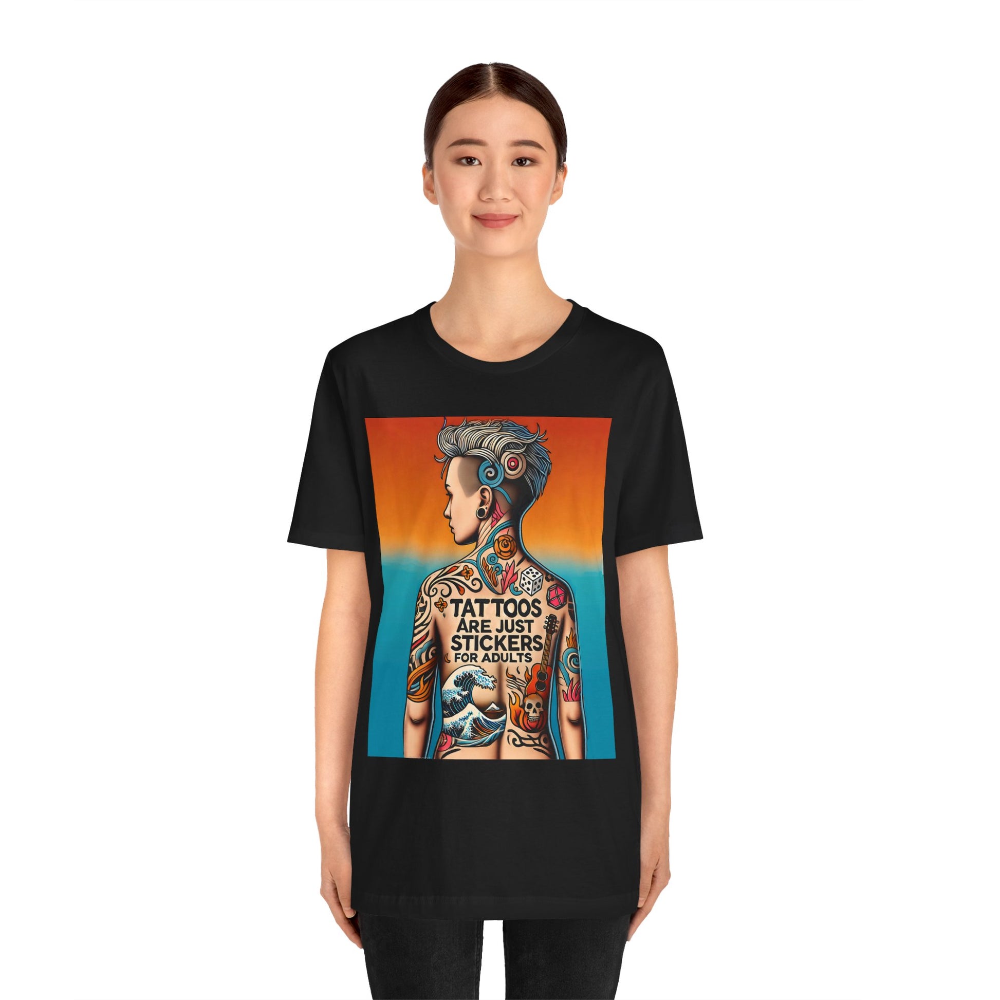 Tattoos Are Just Stickers for Adults T-Shirt – Funny Tattoo Lover Graphic Tee - WhimSpin - https://whimspin.com